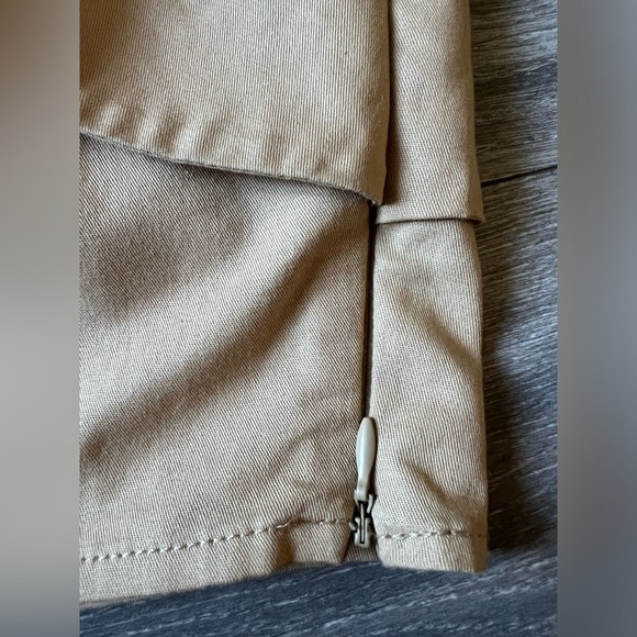 Anthropologie Eva Franco khakiTrench Buttoned Blouse with Straps Petite crop 20W - Picture 8 of 12